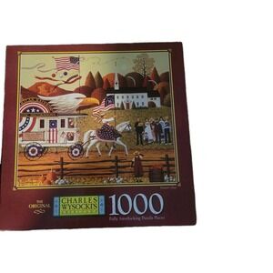 Puzzle Charles Wysocki Americana 1000 Pc Patriots Day BRAND NEW Countryside flag